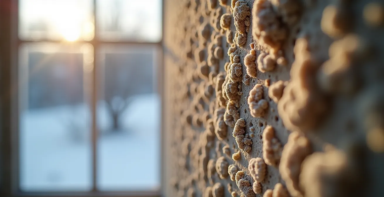 Mur en béton de chanvre dans une maison québécoise en construction