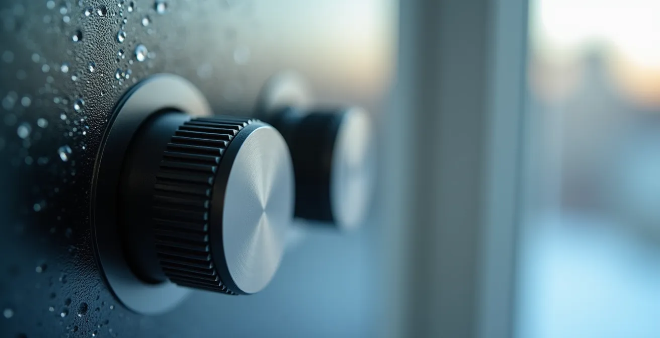 Humidistat mural avec réglage hivernal et fenêtre sans condensation