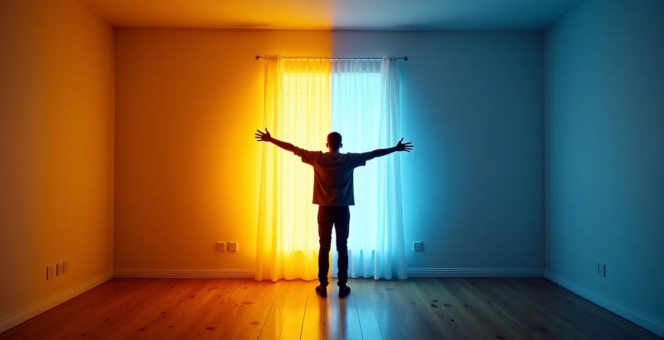 Vue thermographique comparative d'un mur extérieur mal isolé montrant les zones de déperdition